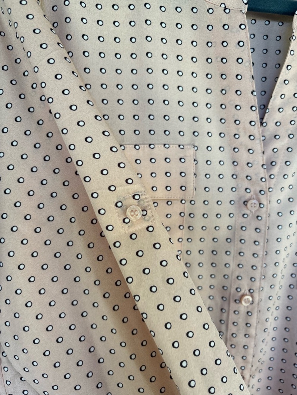 Calvin Klein Peach Dot-Print Long-Sleeve Blouse - Picture 4 of 9